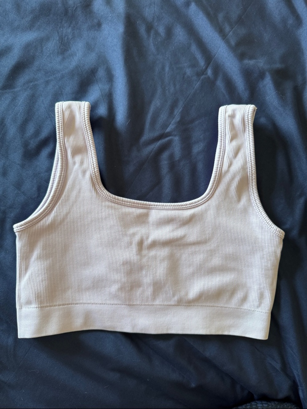 Fabletics Ribbed Scoop-Neck Crop Bralette in lilac Lavendar